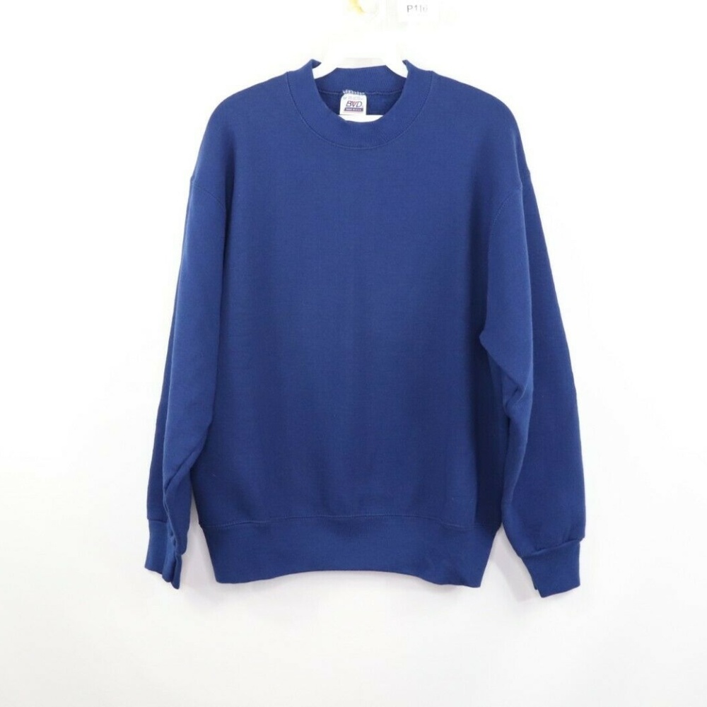 Vintage New BVD High Neck Blank Sweater Blue Mens
